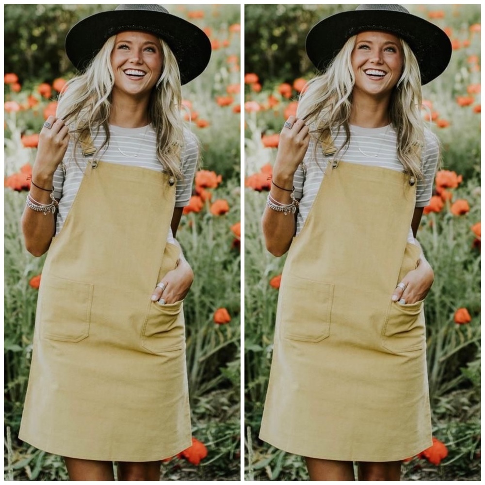 Mustard Overall Dress